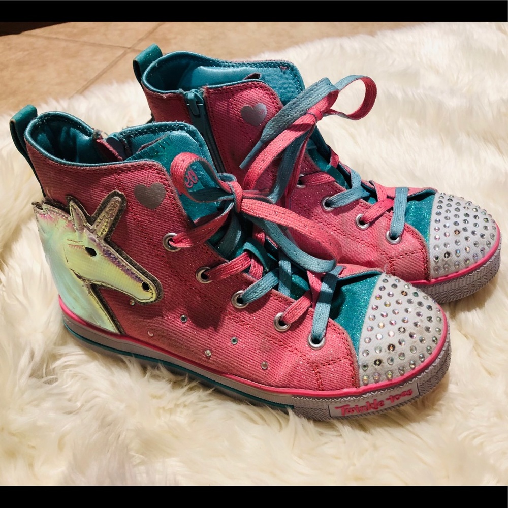 Skechers twinkle toes girls high top sneakers